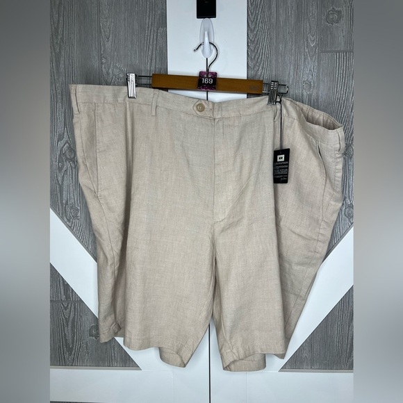 169. NWT Joseph Abboud Stretch Modern Fit Linen Shorts waist 46 - Picture 2 of 7